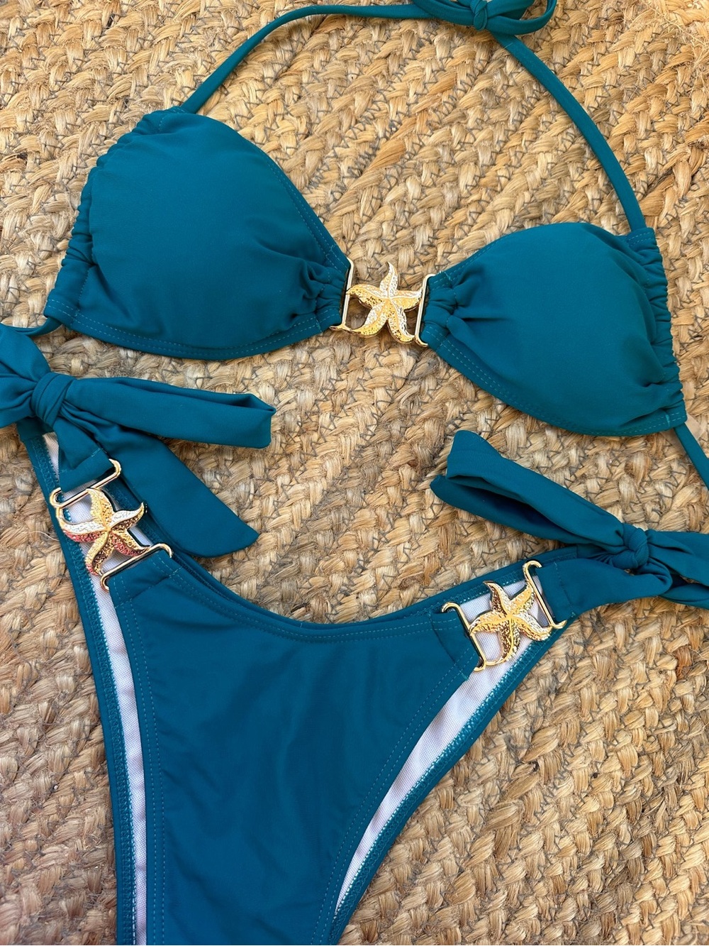 Teal Starfish Accent Bikini Set